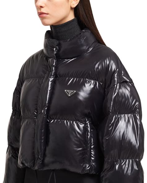 prada cire steppjacke|Black Ciré nylon puffer jacket .